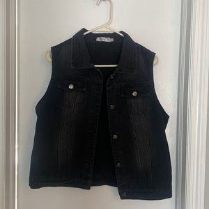 Black jean vest